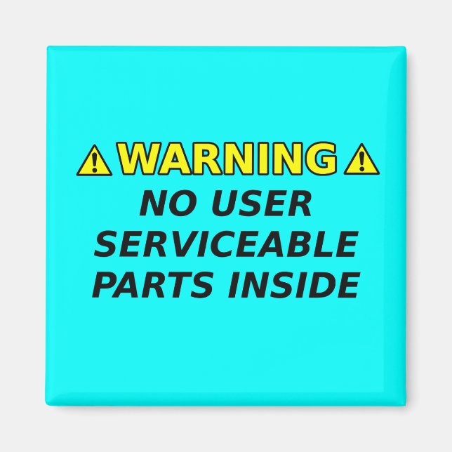 Parts Warning Funny Magnet Humour (Front)