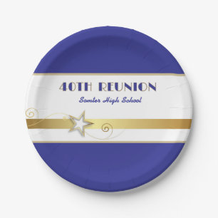 Party! 40th Class Reunion custom Paper Plate