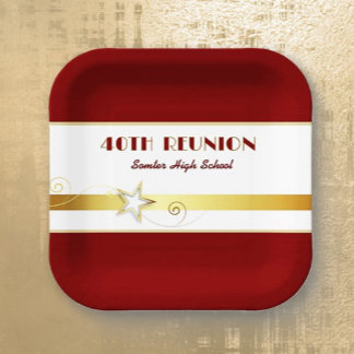 Party! 40th Class Reunion custom Paper Plate