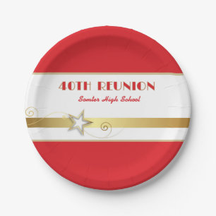 Party! 40th Class Reunion custom Paper Plate