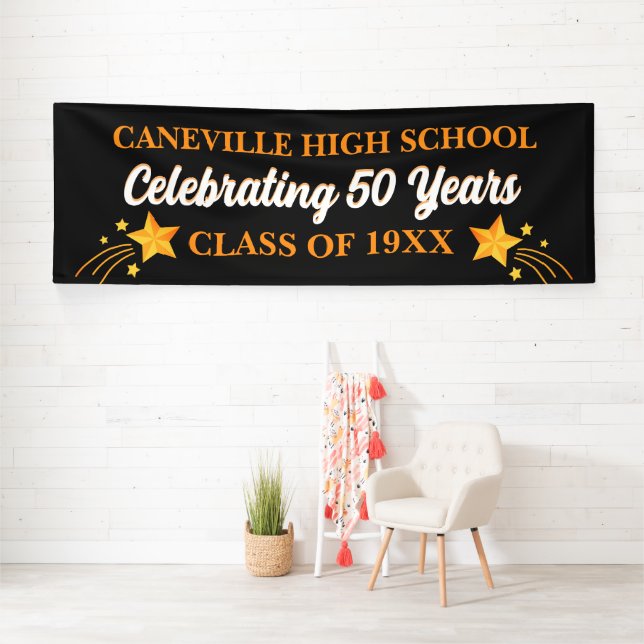Party! 50 Years! 12 Ft Big Class Reunion banner (Insitu)
