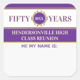 Party! 50th Reunion Celebration Name tag sticker