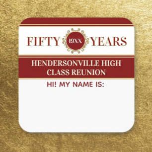 Party! 50th Reunion Celebration Name tag sticker
