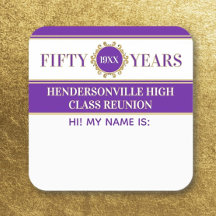 Party! 50th Reunion Celebration Name tag sticker