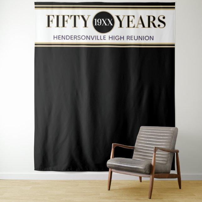 Party! 50th Reunion Photo Backdrop tapestry (In Situ)