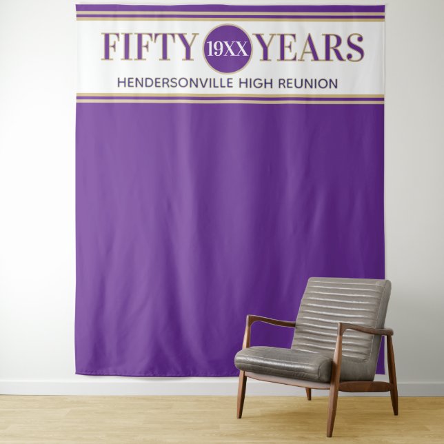 Party! 50th Reunion Photo Backdrop tapestry (In Situ)