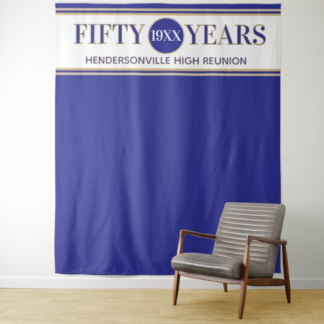 Party! 50th Reunion Photo Backdrop tapestry (In Situ)