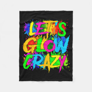 Party 80s group team lets crazy retro colorful fleece blanket