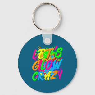 Party 80s group team lets crazy retro colourful key ring