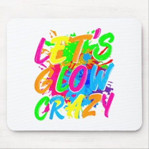 Party 80s group team lets crazy retro colourful mouse mat