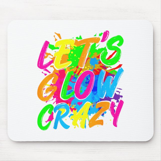 Party 80s group team lets crazy retro colourful mouse mat (Front)