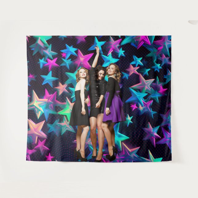 Party 90s Shot Starry Backdrop Tapestry (Front (Horizontal))