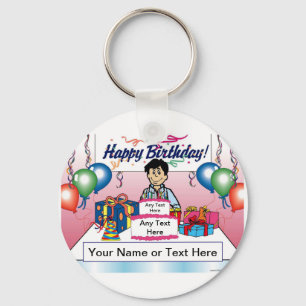 Party, Adult - Male Cartoon  Key Ring