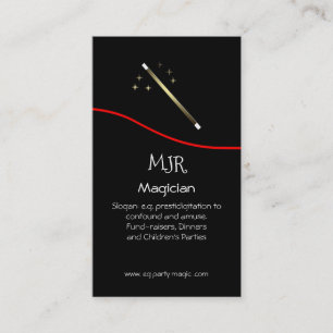 Party and Dinner Magician - Magic Wand logo Business Card