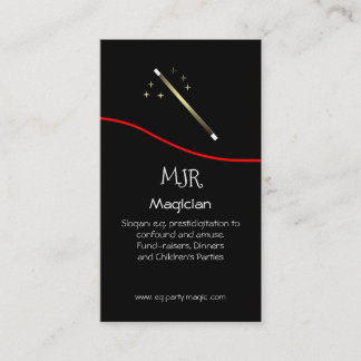 Party and Dinner Magician - Magic Wand logo Business Card