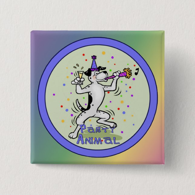 Party Animal 15 Cm Square Badge (Front)