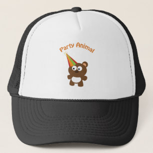 Party animal bear trucker hat