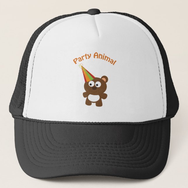Party animal bear trucker hat (Front)