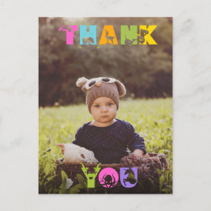 Party Animal Birthday Custom Photo Thank You Note Postcard