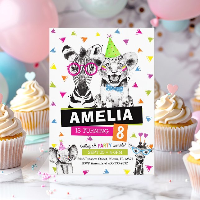 Party Animal Birthday Invitation, Kids Safari Invitation (Party Animal Birthday Invitation)
