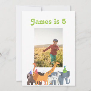 Party Animal Birthday Party Custom Photo Invitation