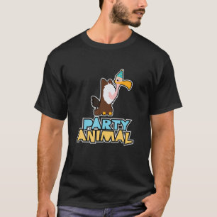 Party Animal Buzzard Bird Graphic Birthday T-Shirt