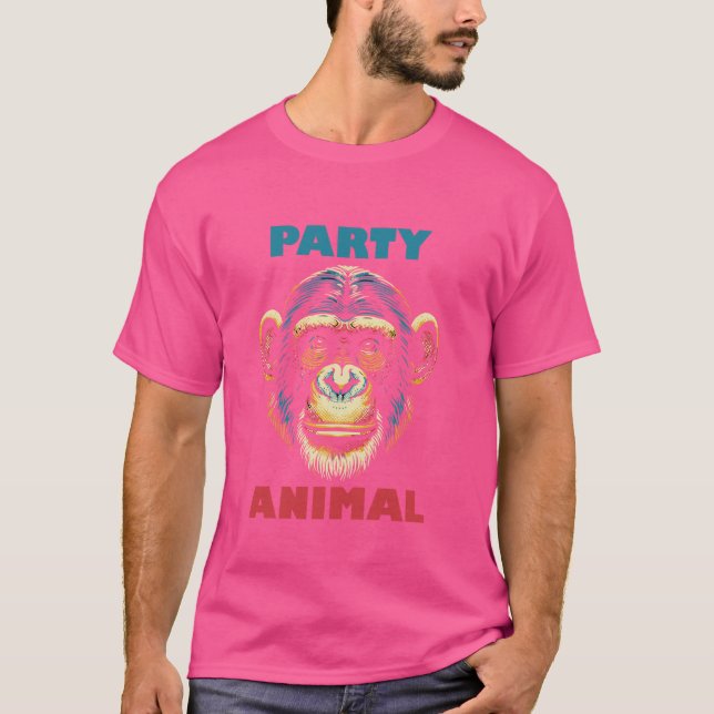 Party Animal Chimpanzee Monkey Ape Gorilla Orangut T-Shirt (Front)