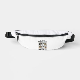 Party Animal Cow Vintage Engraving T-Shirt Design_ Bum Bags