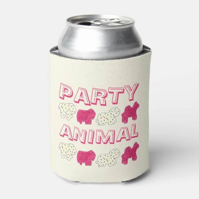PARTY ANIMAL Crackers Cookies Circus Zoo Birthday Can Cooler (Can Front)