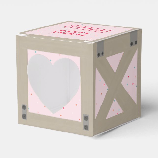 Party Animal Crate Girls Birthday Favour Box (Front Side)