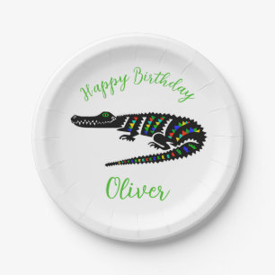 Party animal! CROCODILE - Happy birthday - Party Paper Plate