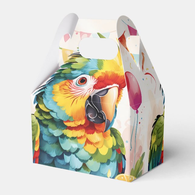 Party Animal Cute Parrot v1 |  Favour Box (Front Side)