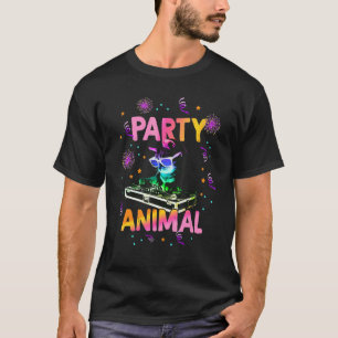 Party Animal Dj Cat Looks Cool With Glasses & Che T-Shirt