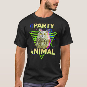 PARTY ANIMAL Funny Owl Girls Boys Kids Birthday Pa T-Shirt