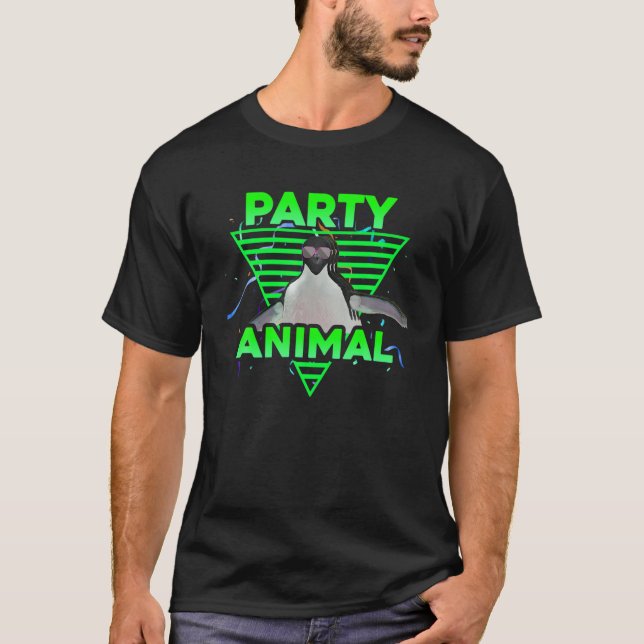 PARTY ANIMAL Funny Penguin Lover Girl Boy Birthday T-Shirt (Front)