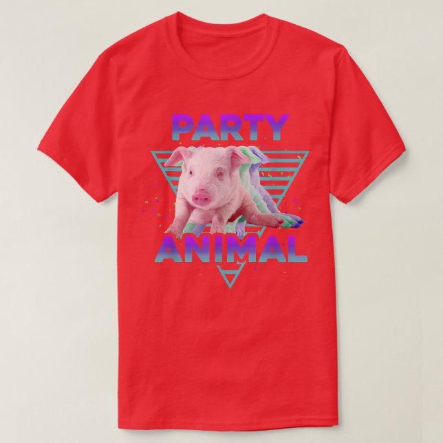PARTY ANIMAL Funny Pig Lover Girls Boys Kids Farme T-Shirt (Design Front)