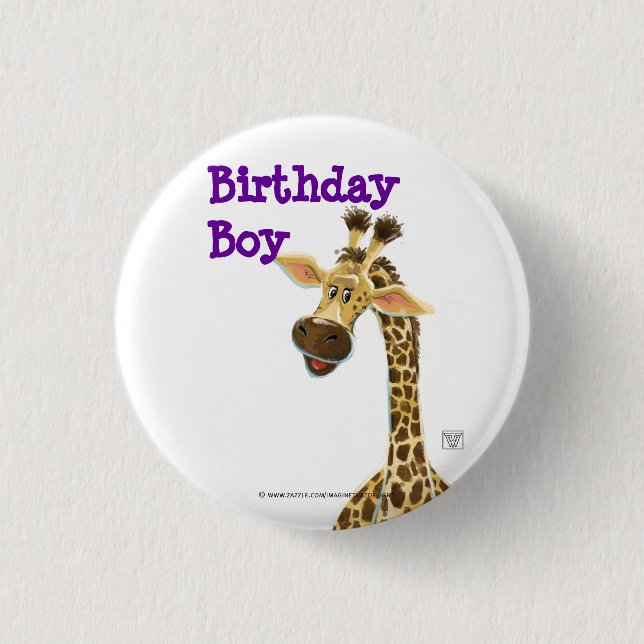 Party Animal Giraffe 3 Cm Round Badge (Front)