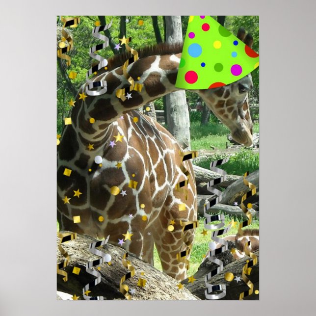 Party Animal Giraffe Poster (Front)