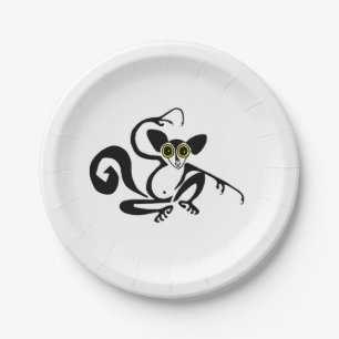 Party animal - Hand drawn AYE-AYE - Animal lover - Paper Plate