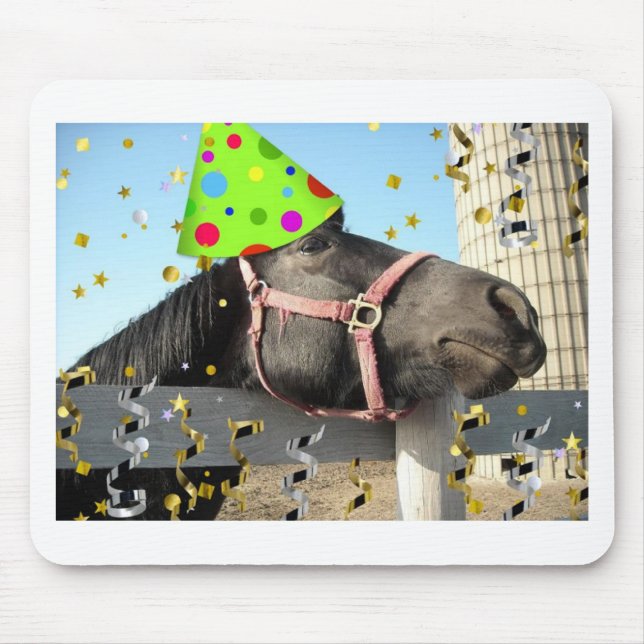 Party Animal Horse Mouse Mat (Front)