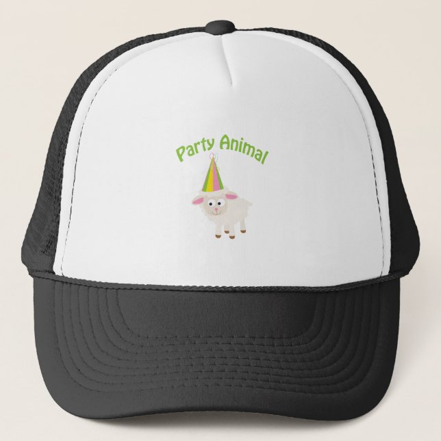 Party Animal Lamb Trucker Hat (Front)