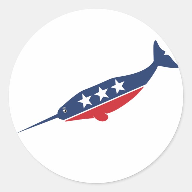 Party Animal - Narwhal Classic Round Sticker (Front)