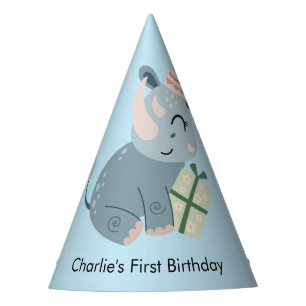 Party Animal Rhino with Gifts, Birthday Party Hat