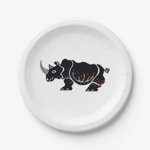Party animal - RHINOCEROS Conservation - Paper Plate