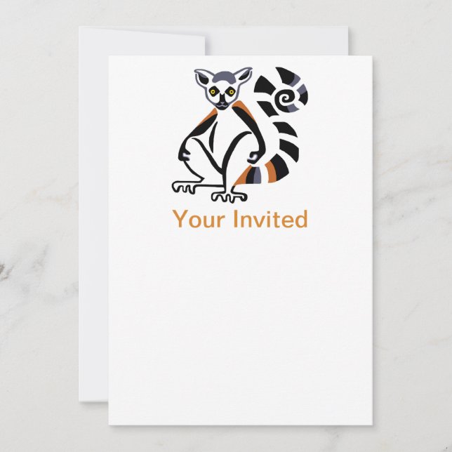 Party animal Ring-tailed LEMUR - invitation (Front)