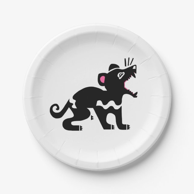 Party animal! -Tasmanian DEVIl - Endangered animal Paper Plate (Front)