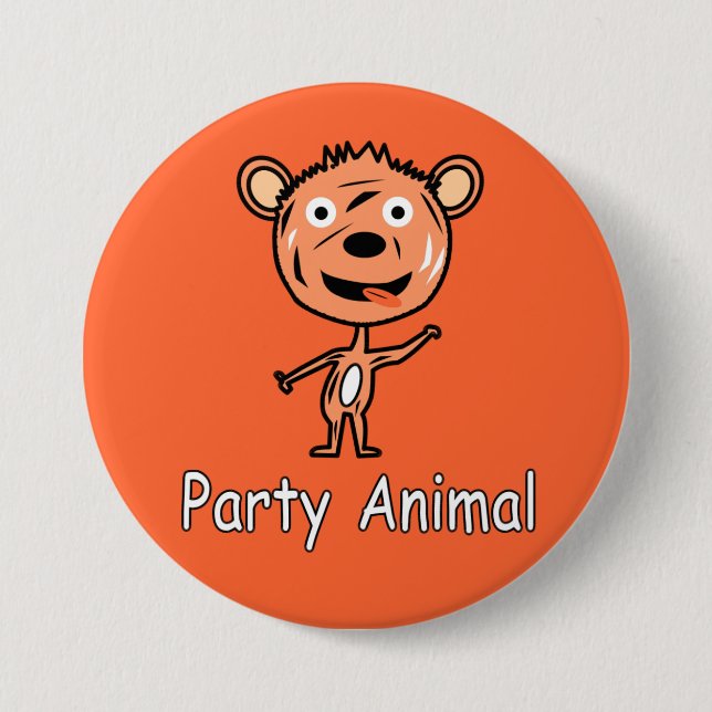 Party Animal Tiger 7.5 Cm Round Badge (Front)
