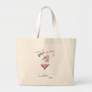 party animal, tony fernandes large tote bag