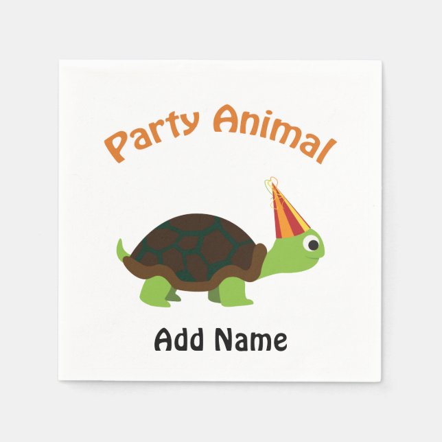 Party Animal Turtle Napkin (Front)