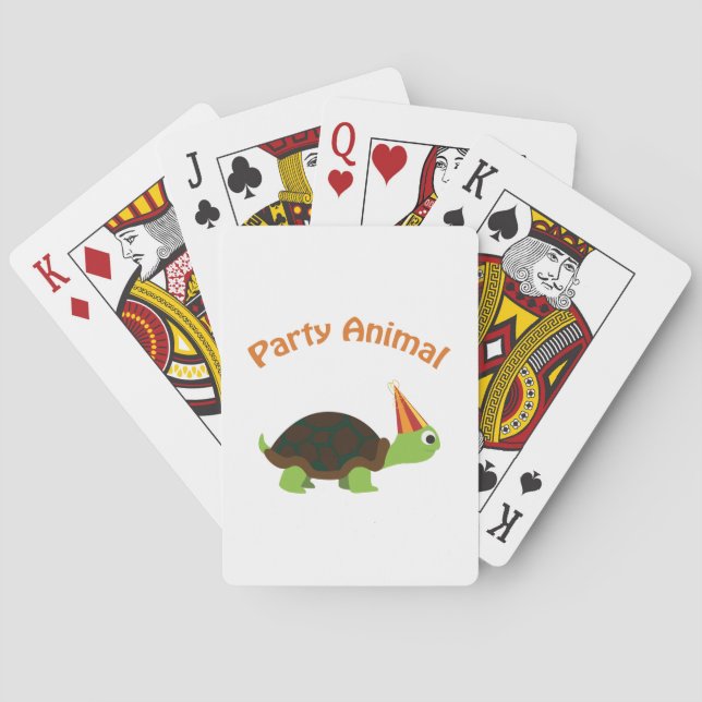 Party Animal Turtle Playing Cards (Back)